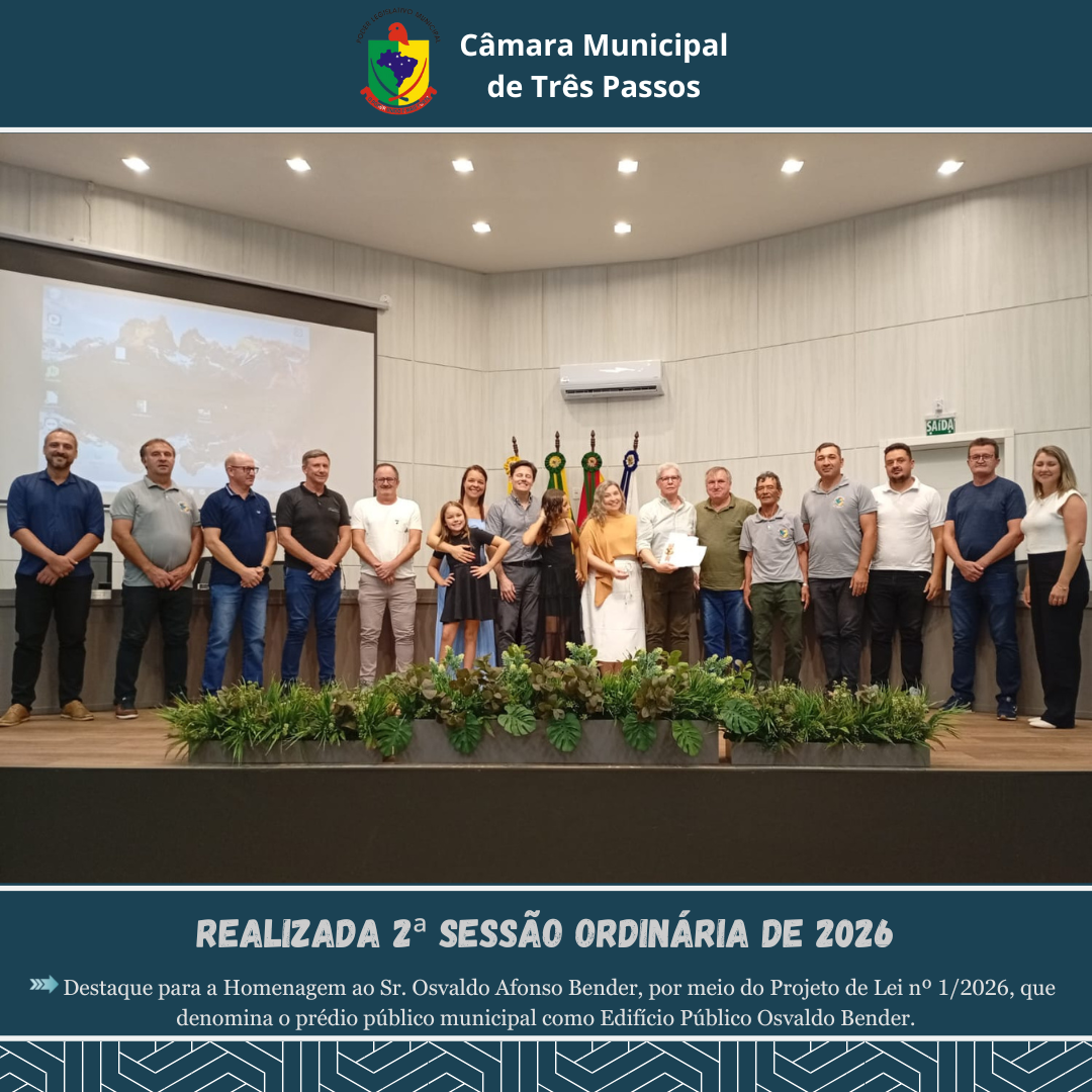 REALIZADA 2ª SESSÃO ORDINÁRIA DE 2026