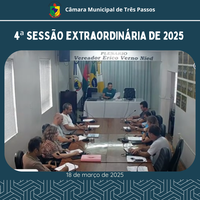 REALIZADA 4ª SESSÃO EXTRAORDINÁRIA DE 2025