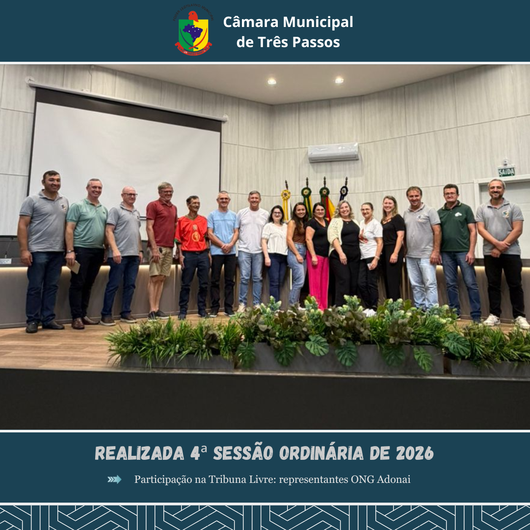 REALIZADA 4ª SESSÃO ORDINÁRIA DE 2026