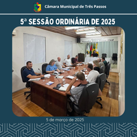 REALIZADA 5ª SESSÃO ORDINÁRIA DE 2025