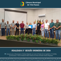 REALIZADA 5ª SESSÃO ORDINÁRIA DE 2026
