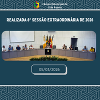 REALIZADA 6ª SESSÃO EXTRAORDINÁRIA DE 2026