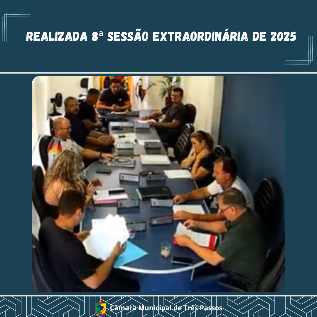 REALIZADA 8ª SESSÃO EXTRAORDINÁRIA DE 2025