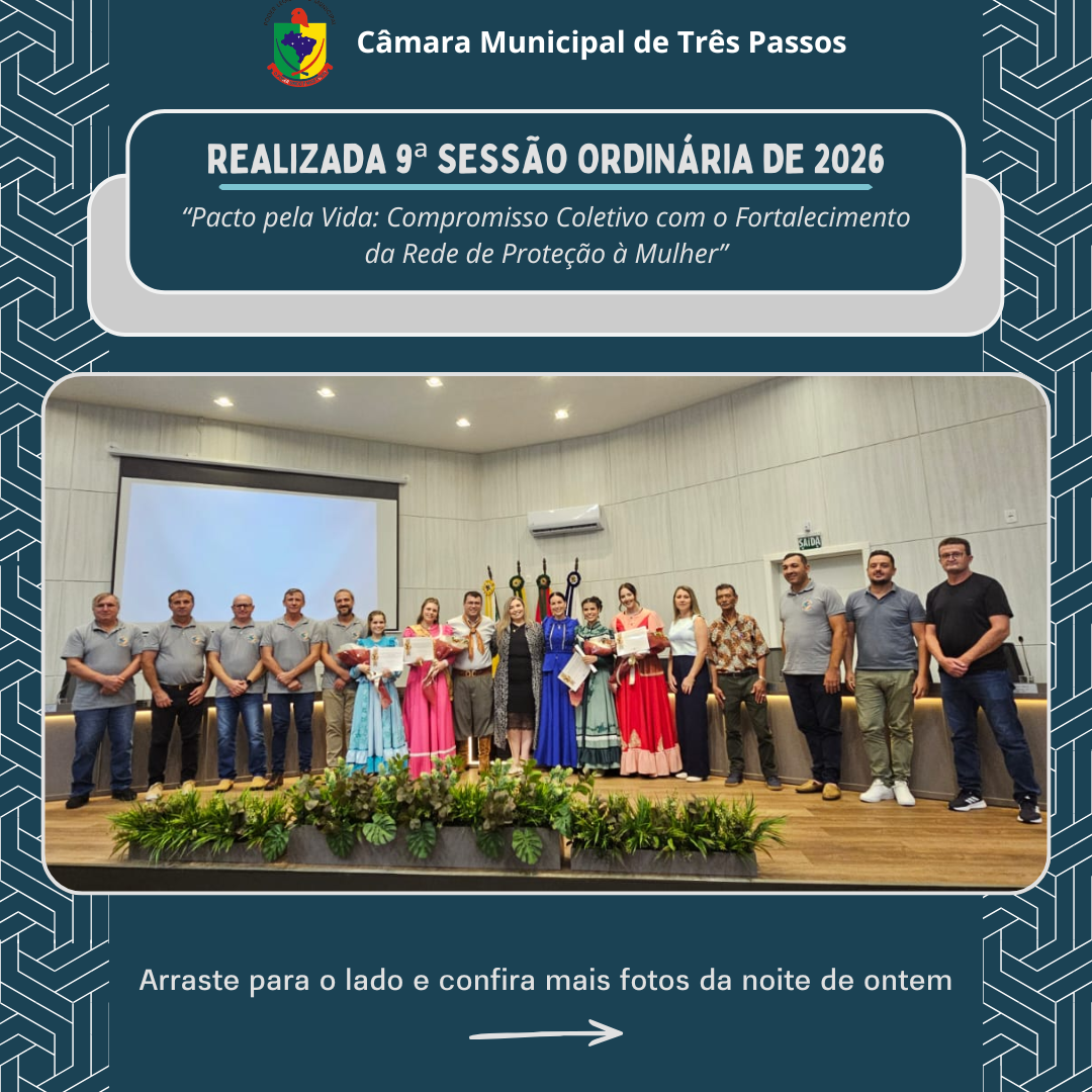 REALIZADA 9ª SESSÃO ORDINÁRIA DE 2026 