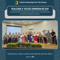 REALIZADA 9ª SESSÃO ORDINÁRIA DE 2026 
