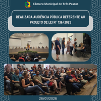 REALIZADA AUDIÊNCIA PÚBLICA REFERENTE AO PL Nº 136/2025