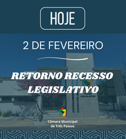 RETORNO DO RECESSO LEGISLATIVO